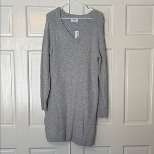 Old Navy Gray Long Sleeve Mini Sweater Dress M Tall
